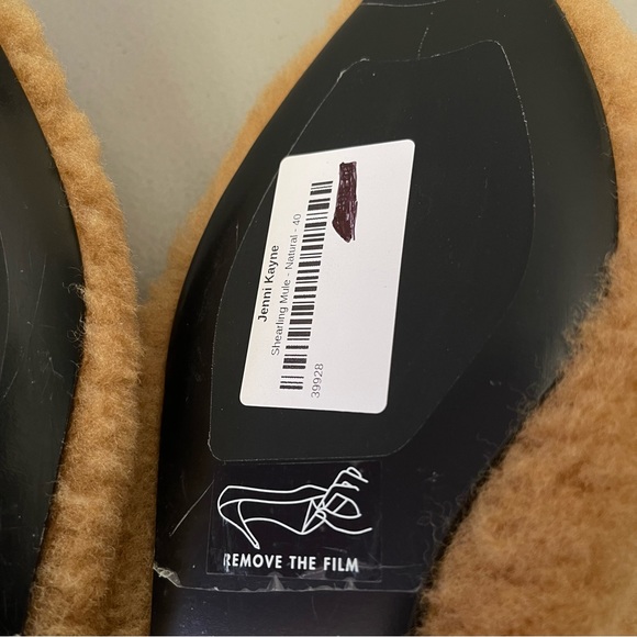 Jenni Kayne Shearling Pointed Toe Flat Mule in Natural EU40 US10 NWOB - Picture 10 of 11